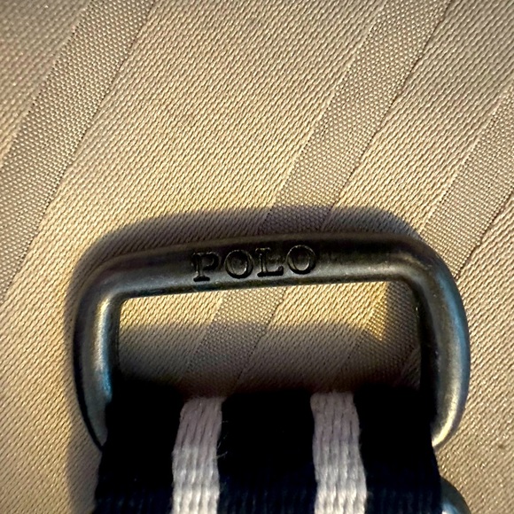 EUC Polo belt 32” made with navy blue and white cotton material. - Picture 3 of 3
